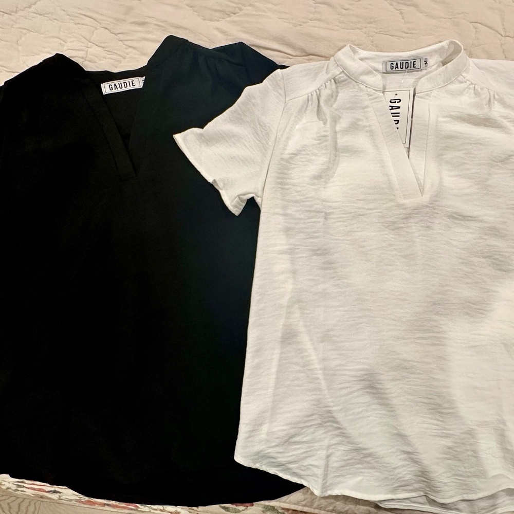 Boutique (Gaudie & Co) women's shirts - 1 black, 1 white